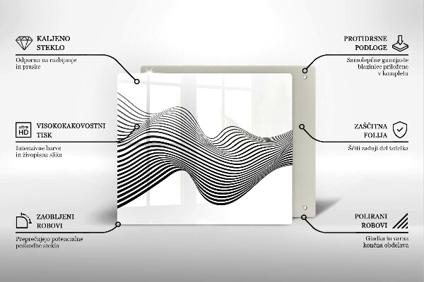 Skleněná deska do kuchyně Lineární abstrakce