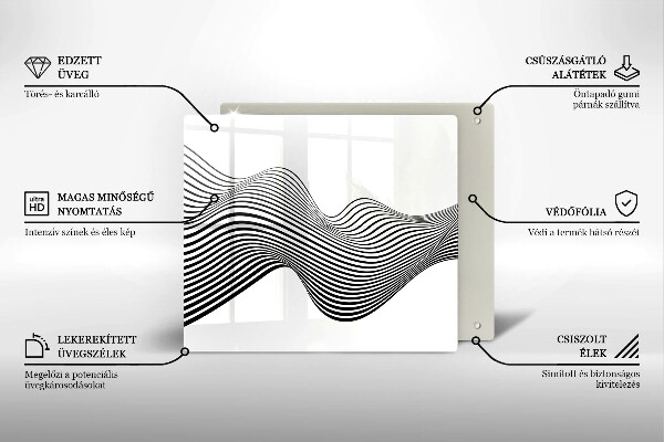 Skleněná deska do kuchyně Lineární abstrakce