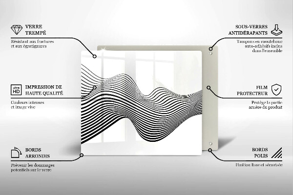 Skleněná deska do kuchyně Lineární abstrakce