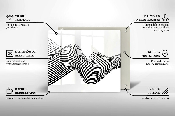 Skleněná deska do kuchyně Lineární abstrakce