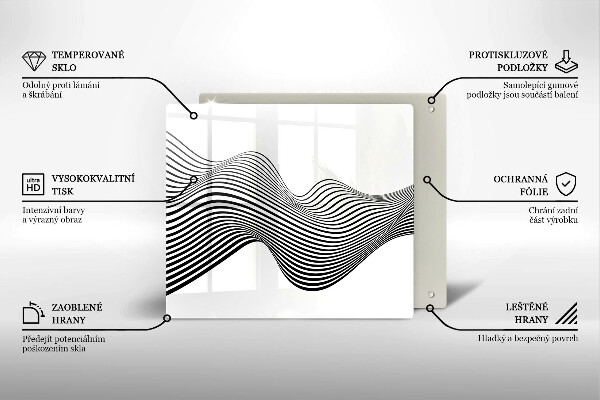 Skleněná deska do kuchyně Lineární abstrakce