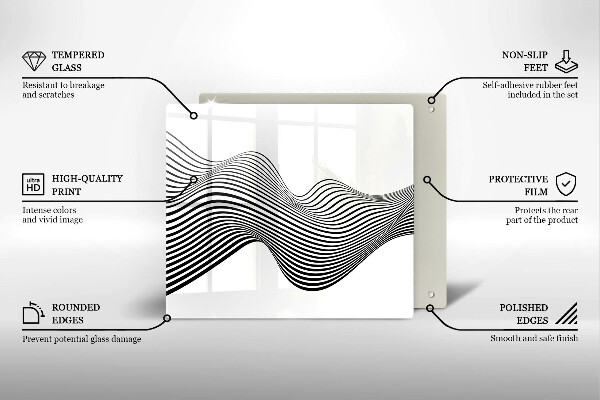 Skleněná deska do kuchyně Lineární abstrakce