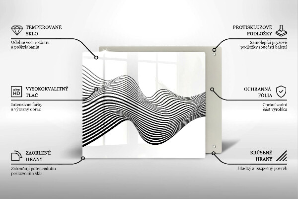 Skleněná deska do kuchyně Lineární abstrakce