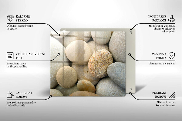 Skleněná krájecí deska Vzor oválných kamenů