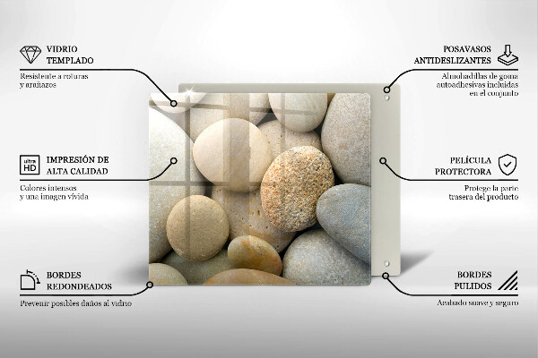 Skleněná krájecí deska Vzor oválných kamenů