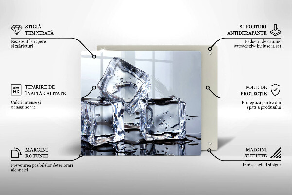 Skleněná krájecí deska Ledové kostky