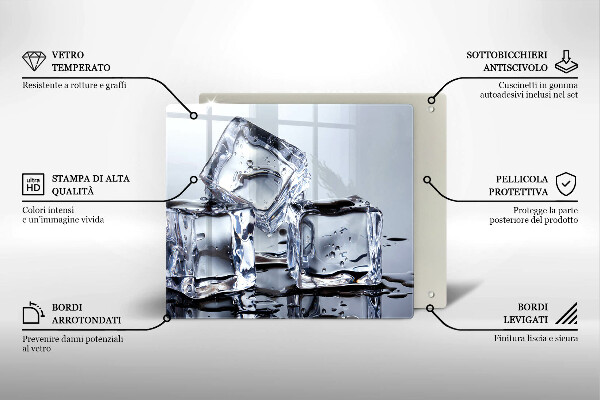 Skleněná krájecí deska Ledové kostky