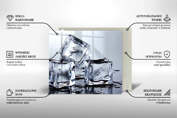 Skleněná krájecí deska Ledové kostky