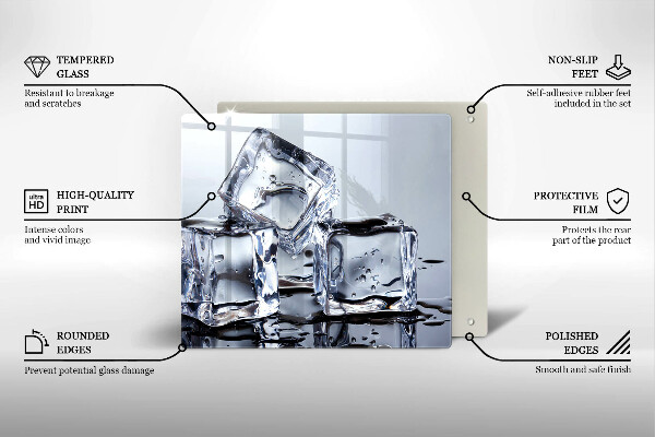 Skleněná krájecí deska Ledové kostky