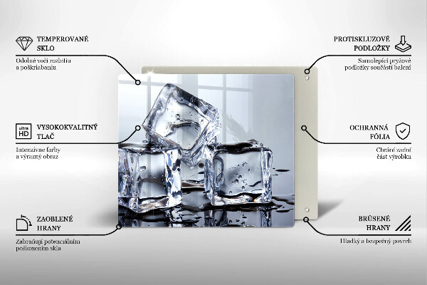 Skleněná krájecí deska Ledové kostky