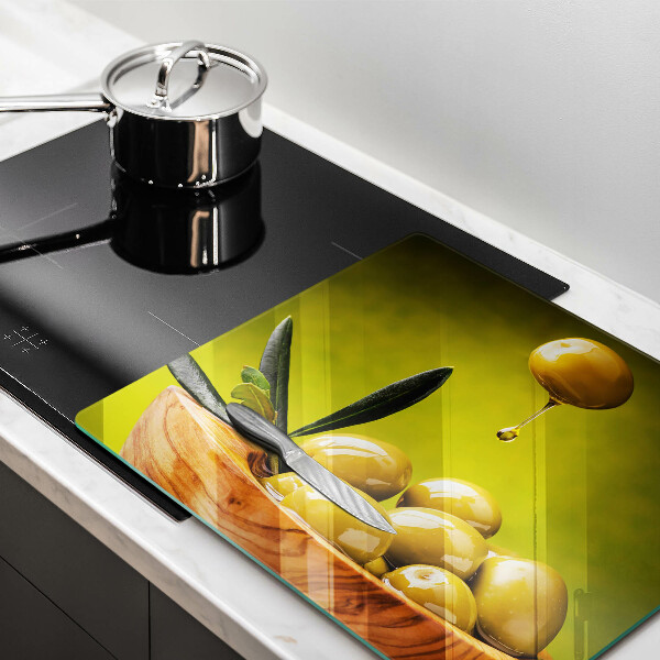 Skleněná krájecí deska Chutné olivy