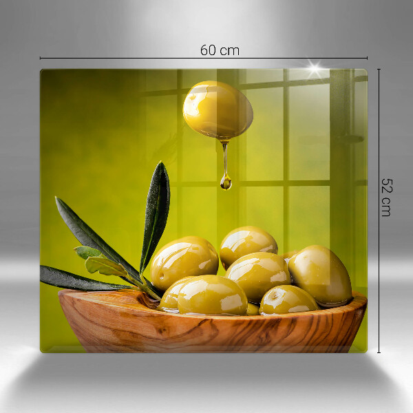 Skleněná krájecí deska Chutné olivy