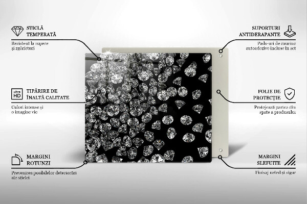 Skleněná krájecí deska Diamanty diamanty