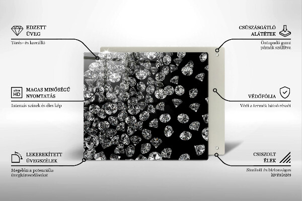 Skleněná krájecí deska Diamanty diamanty