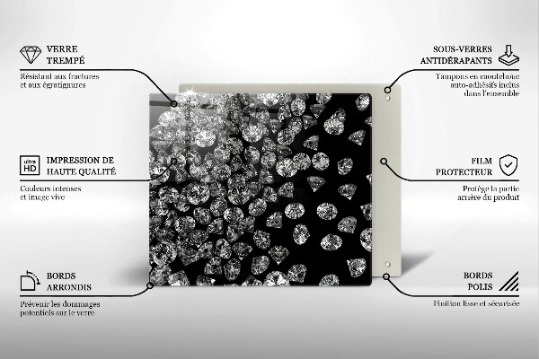 Skleněná krájecí deska Diamanty diamanty