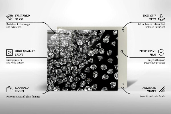 Skleněná krájecí deska Diamanty diamanty