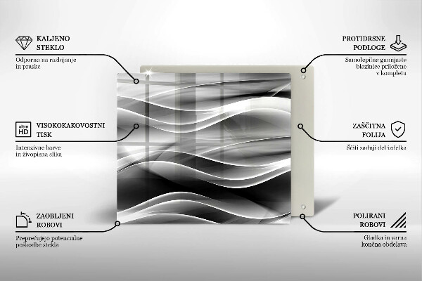 Skleněná krájecí deska Abstraktní linie kouře