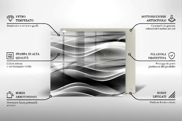 Skleněná krájecí deska Abstraktní linie kouře