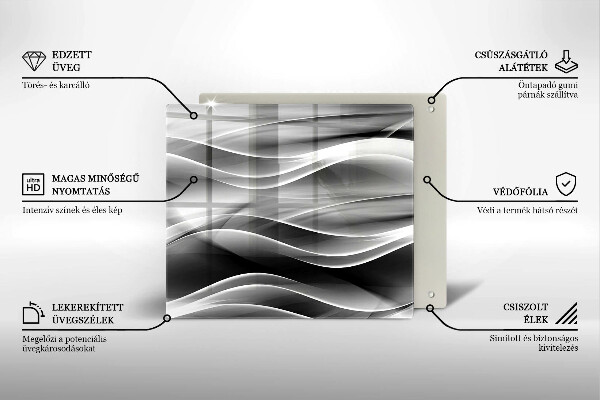 Skleněná krájecí deska Abstraktní linie kouře