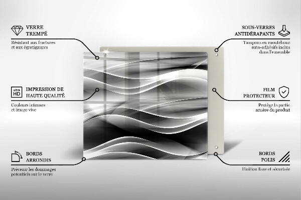 Skleněná krájecí deska Abstraktní linie kouře