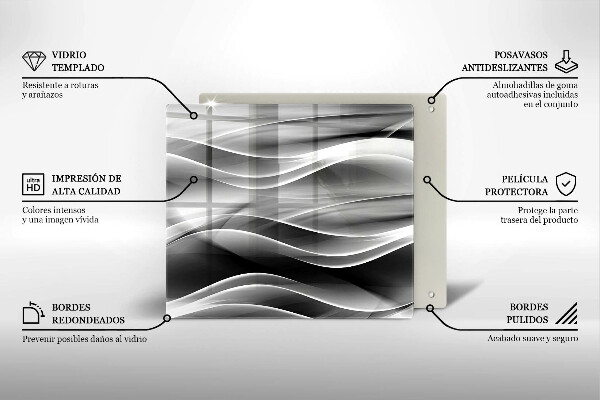 Skleněná krájecí deska Abstraktní linie kouře