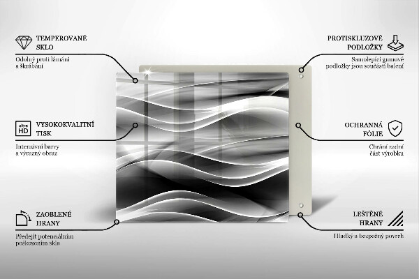 Skleněná krájecí deska Abstraktní linie kouře