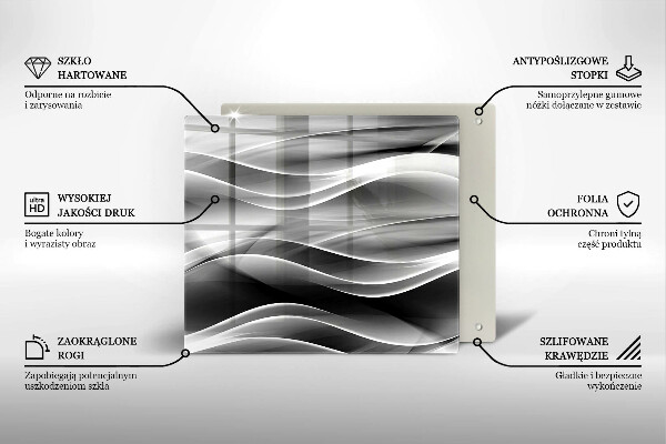 Skleněná krájecí deska Abstraktní linie kouře