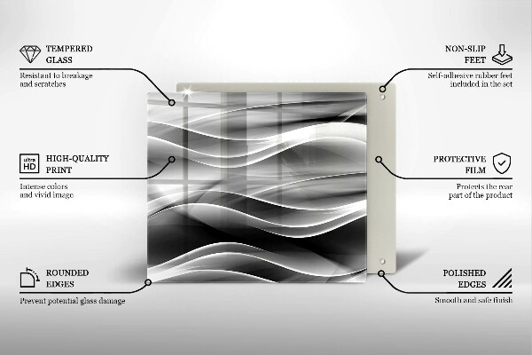 Skleněná krájecí deska Abstraktní linie kouře