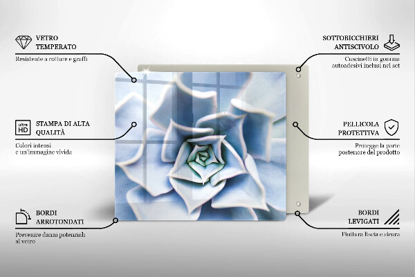 Skleněná krájecí deska Květinová rostlina