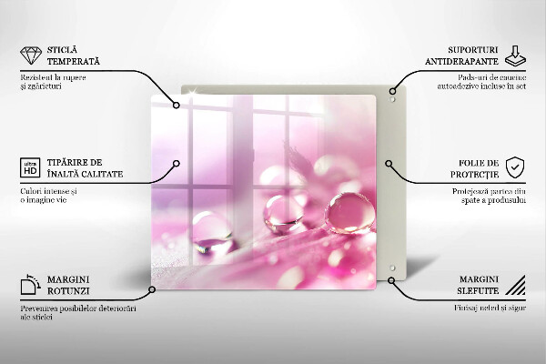 Skleněná krájecí deska Okvětní lístky rosy