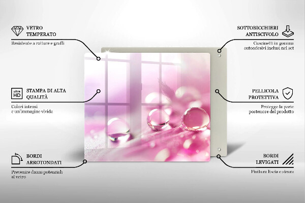 Skleněná krájecí deska Okvětní lístky rosy