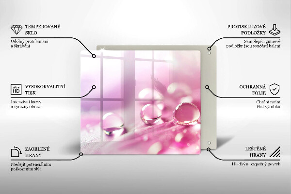 Skleněná krájecí deska Okvětní lístky rosy