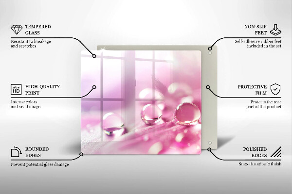 Skleněná krájecí deska Okvětní lístky rosy