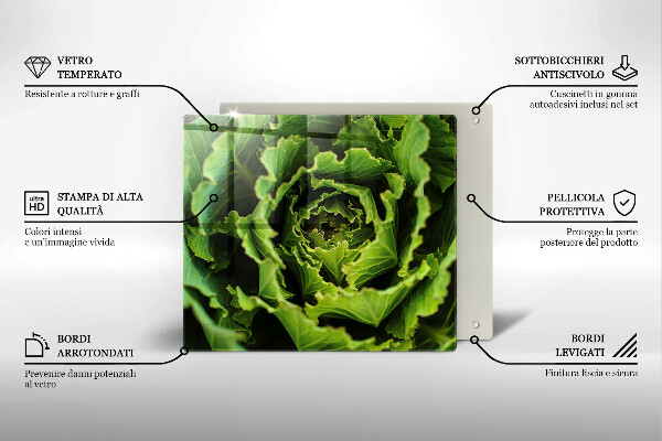 Skleněná krájecí deska Jíst listy salátu