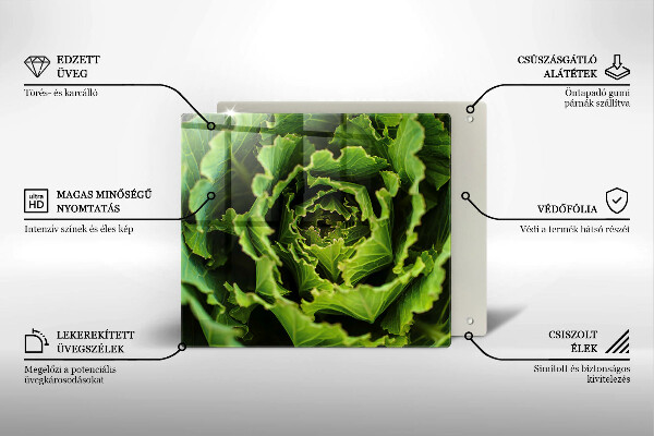 Skleněná krájecí deska Jíst listy salátu