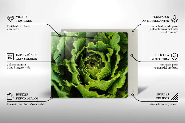 Skleněná krájecí deska Jíst listy salátu