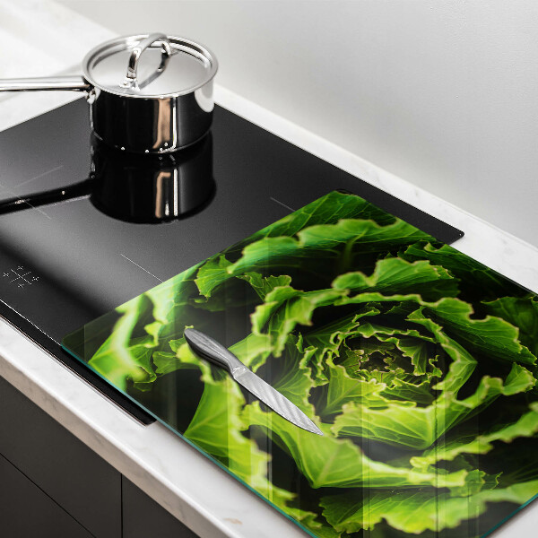 Skleněná krájecí deska Jíst listy salátu