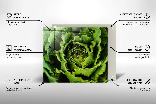 Skleněná krájecí deska Jíst listy salátu