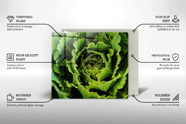 Skleněná krájecí deska Jíst listy salátu