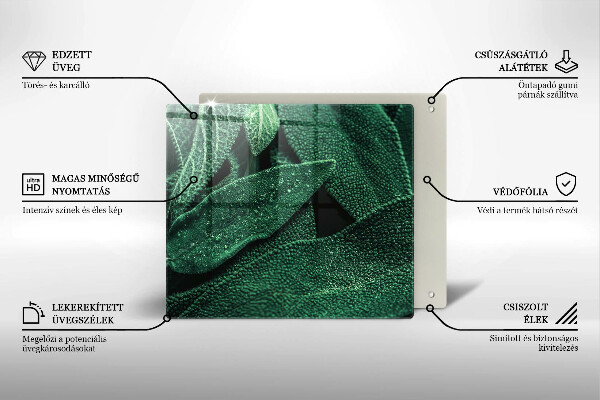Skleněná krájecí deska Listy rostliny