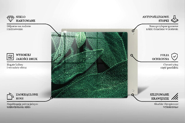 Skleněná krájecí deska Listy rostliny