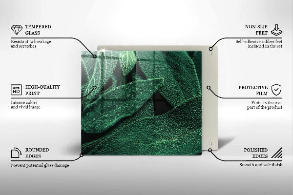 Skleněná krájecí deska Listy rostliny