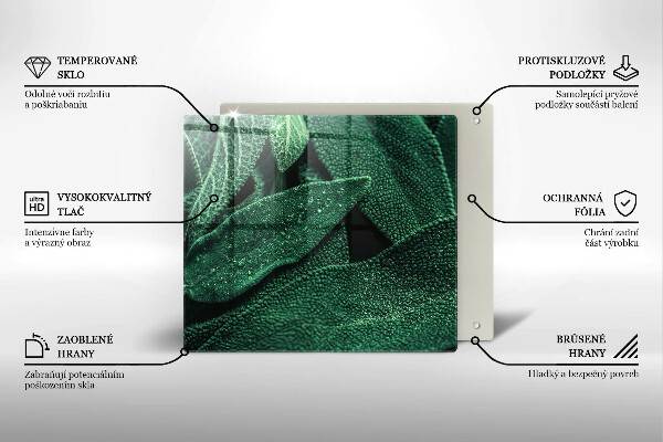 Skleněná krájecí deska Listy rostliny