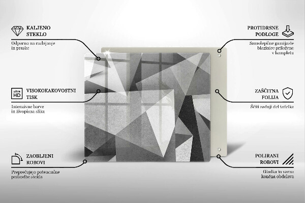 Krájecí prkénko skleněné Konkrétní ostrá abstrakce