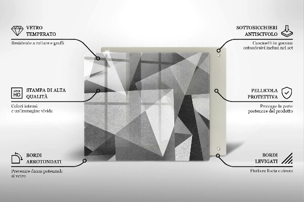 Krájecí prkénko skleněné Konkrétní ostrá abstrakce