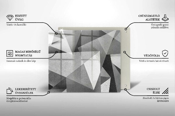 Krájecí prkénko skleněné Konkrétní ostrá abstrakce