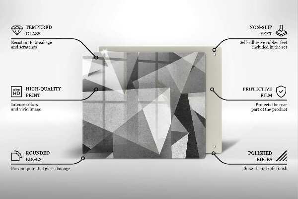 Krájecí prkénko skleněné Konkrétní ostrá abstrakce