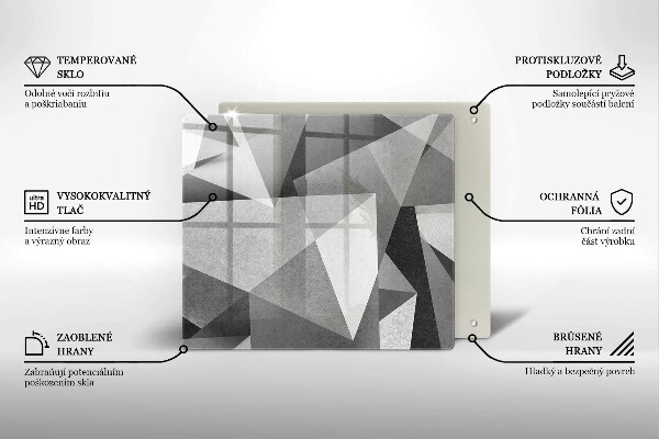 Krájecí prkénko skleněné Konkrétní ostrá abstrakce