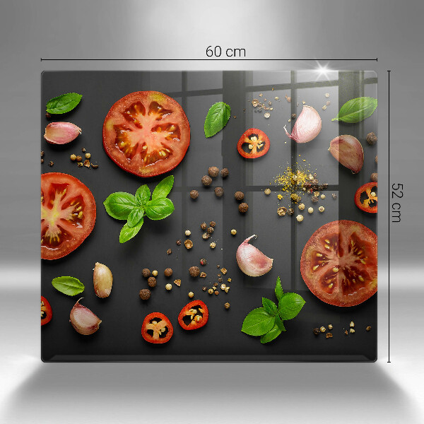 Krájecí prkénko skleněné Rajčata a koření