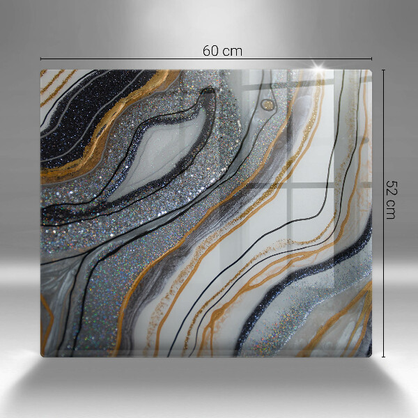 Krájecí prkénko skleněné Skála se zlatem